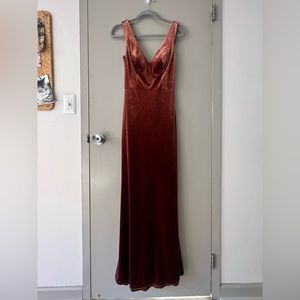 Dakota Velvet Dress Terracotta Bridesmaids dress from Revelry